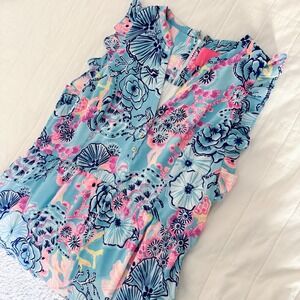 Lilly Pulitzer‎ Destini Maxi Dress Bali Blue Once Upon A Tide Size 14 Read*